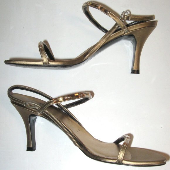 Size 5.5N Stuart Weitzman Champagne Crystal Heels - Picture 4 of 8